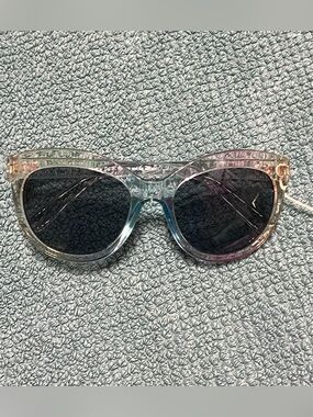 Janie and Jack Girls Cat Eye Sunglasses Clear Frame Black Tinted UV 2-4Y